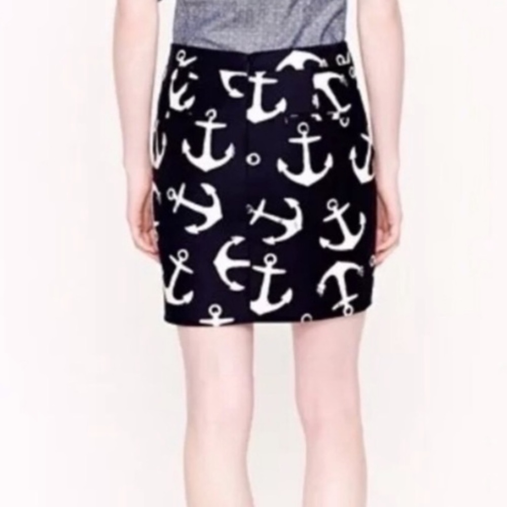 J. Crew Navy Nautical Anchor Preppy mini skirt 00